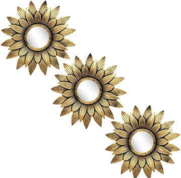 3 Pcs Sunflower Mirror Wall Motifs for Home Decoration