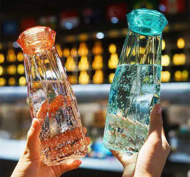410ml Diamond Glass Water Bottle