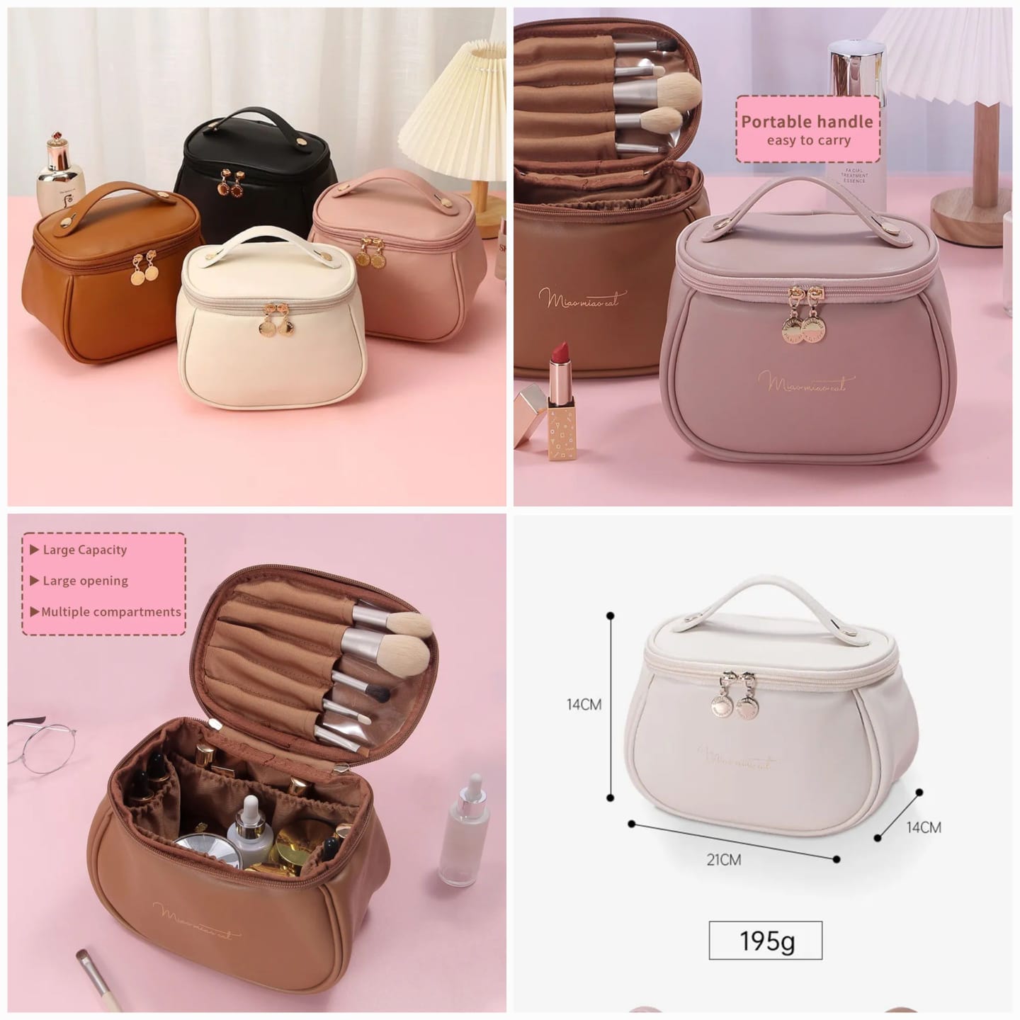 PU Leather Makeup Cosmetics Bag Imported High Quality