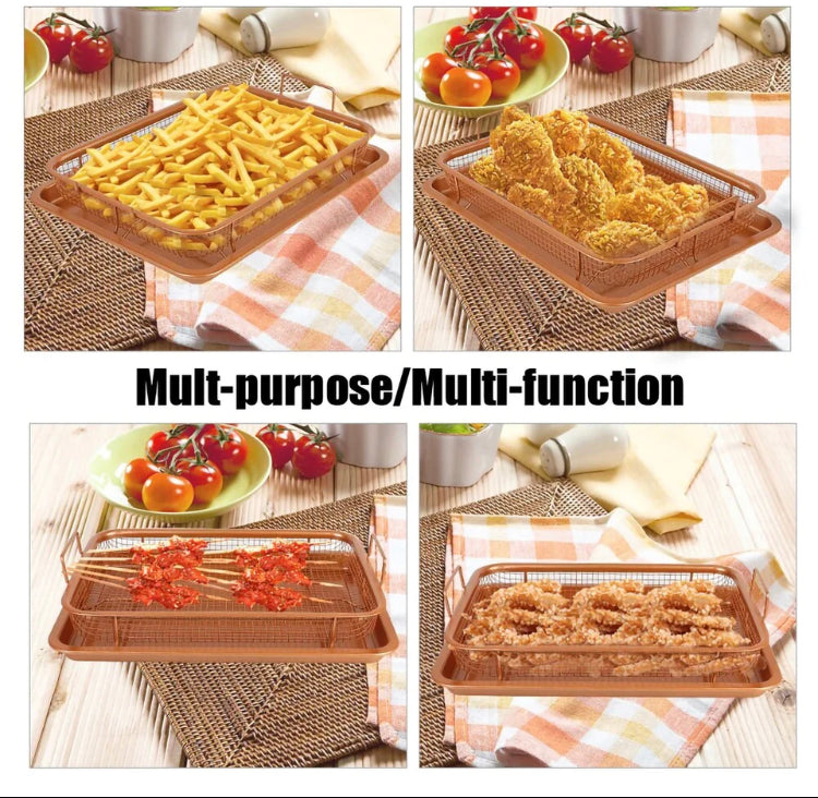 Crisper Rectangular Tray Convenient Oil Draining