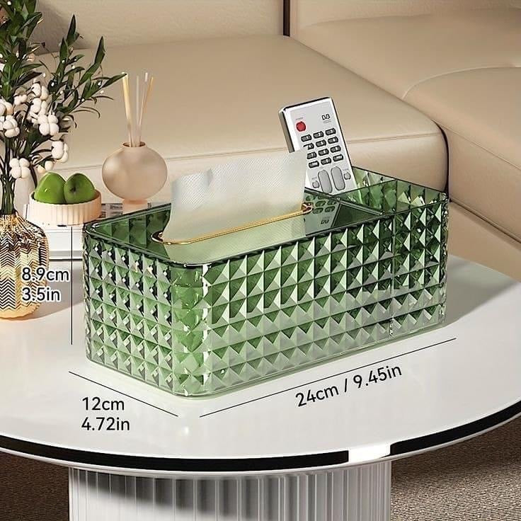 Acrylic 2 in 1 Tissue and Storage Organizer