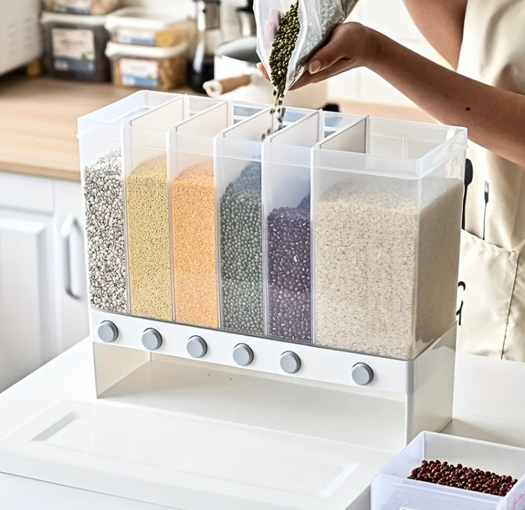 10L 6 Grids Cereal Food Dispenser