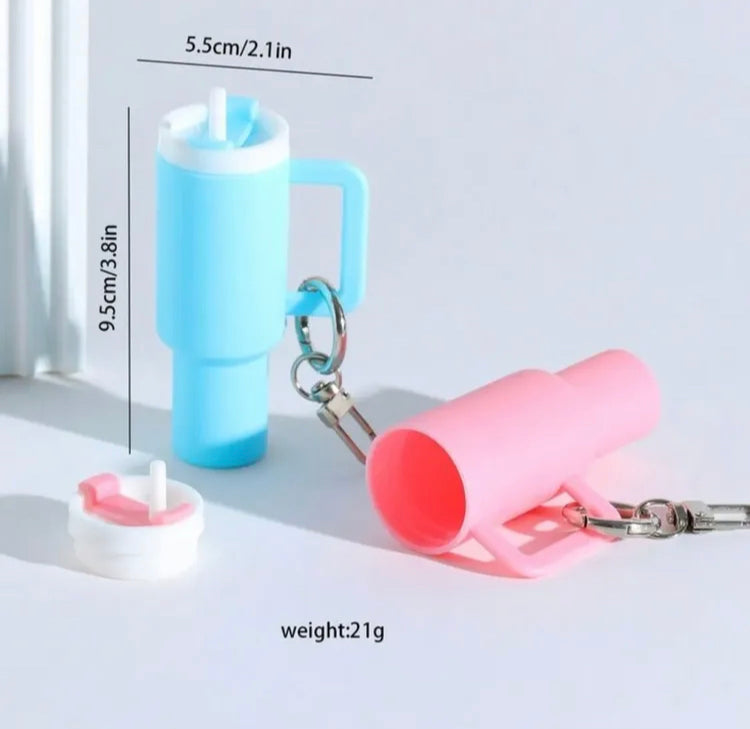 Mini Tumbler Lip Balm Holder Keychain