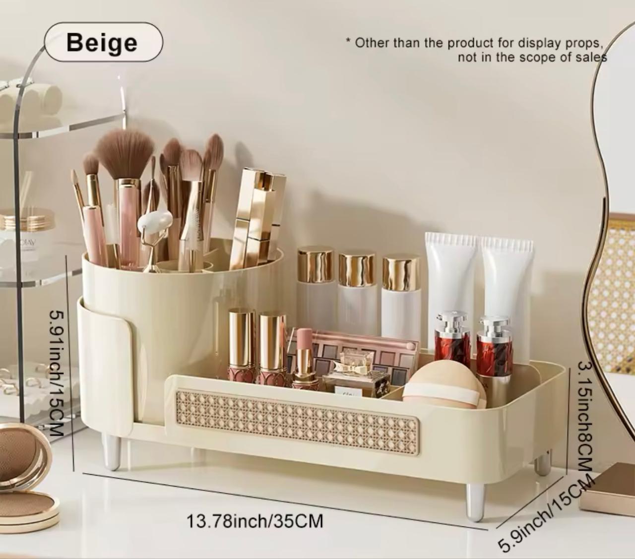 Large Capacity Rotating Cosmetics Vanity Organizer