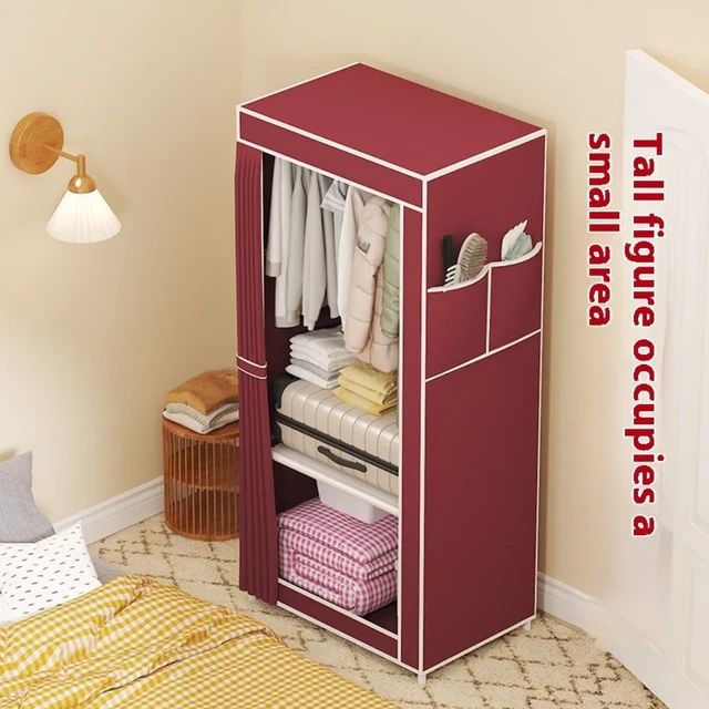 Dustptoof Large Capacity Wardrobe Fabric Floor Standing Multilayer Clothes Hanging