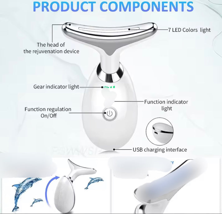 Rechargeable LED Face & Neck Massager