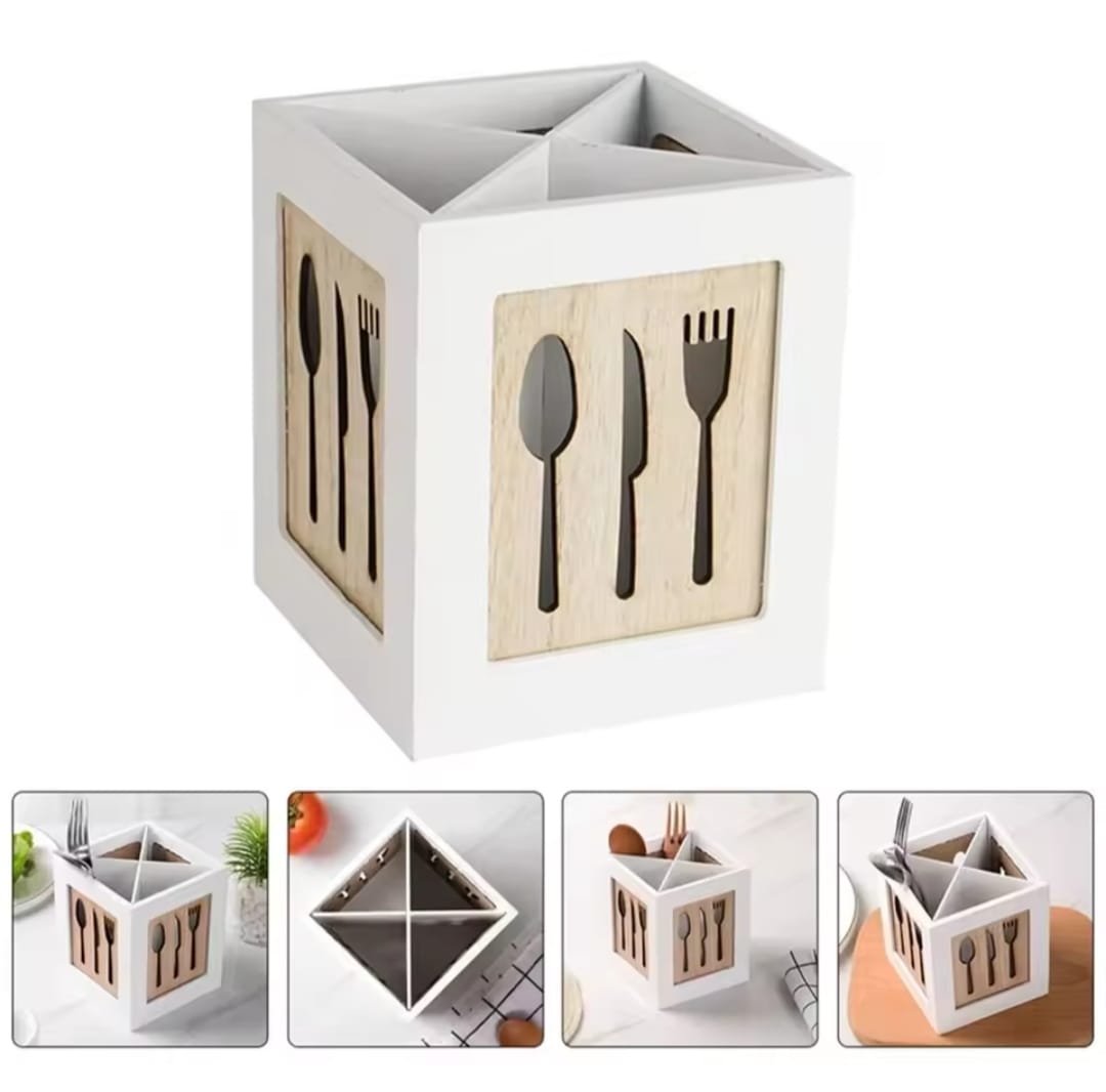 Heavy Quality Wooden Cutlery Holder