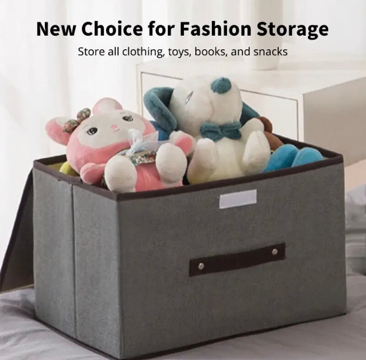 Foldable Non Woven Fabric Storage Box Gray Home Supplies