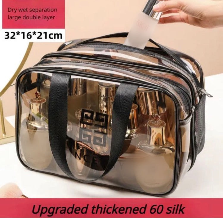 Double Zip Waterproof Cosmetics Makeup Bag