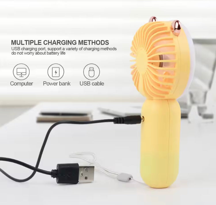Mini Handheld Rechargeable High Air Throw Fan with LED Light