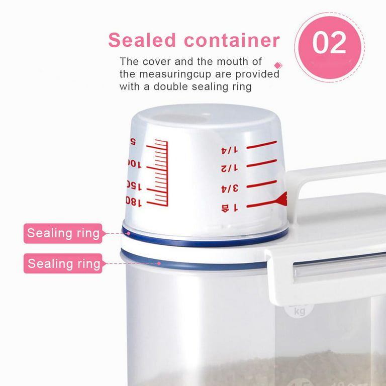 2.5L Cereal Dispenser with Measuring Cup and Handle Storage Box