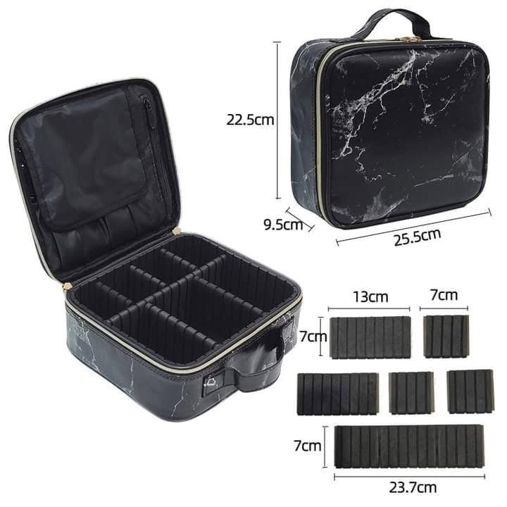 Large Capacity PU Leather Makeup Cosmetics Vanity Bag Waterproof