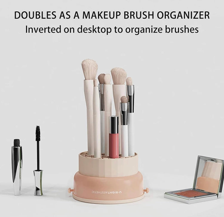2 in 1 Makeup Brush Cleaning Dry Basket Silicone & Brushes Storage Organizer (Box Packaging)