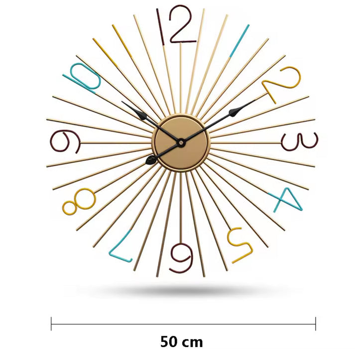 Large Size Gold Multicolour Wall Clock