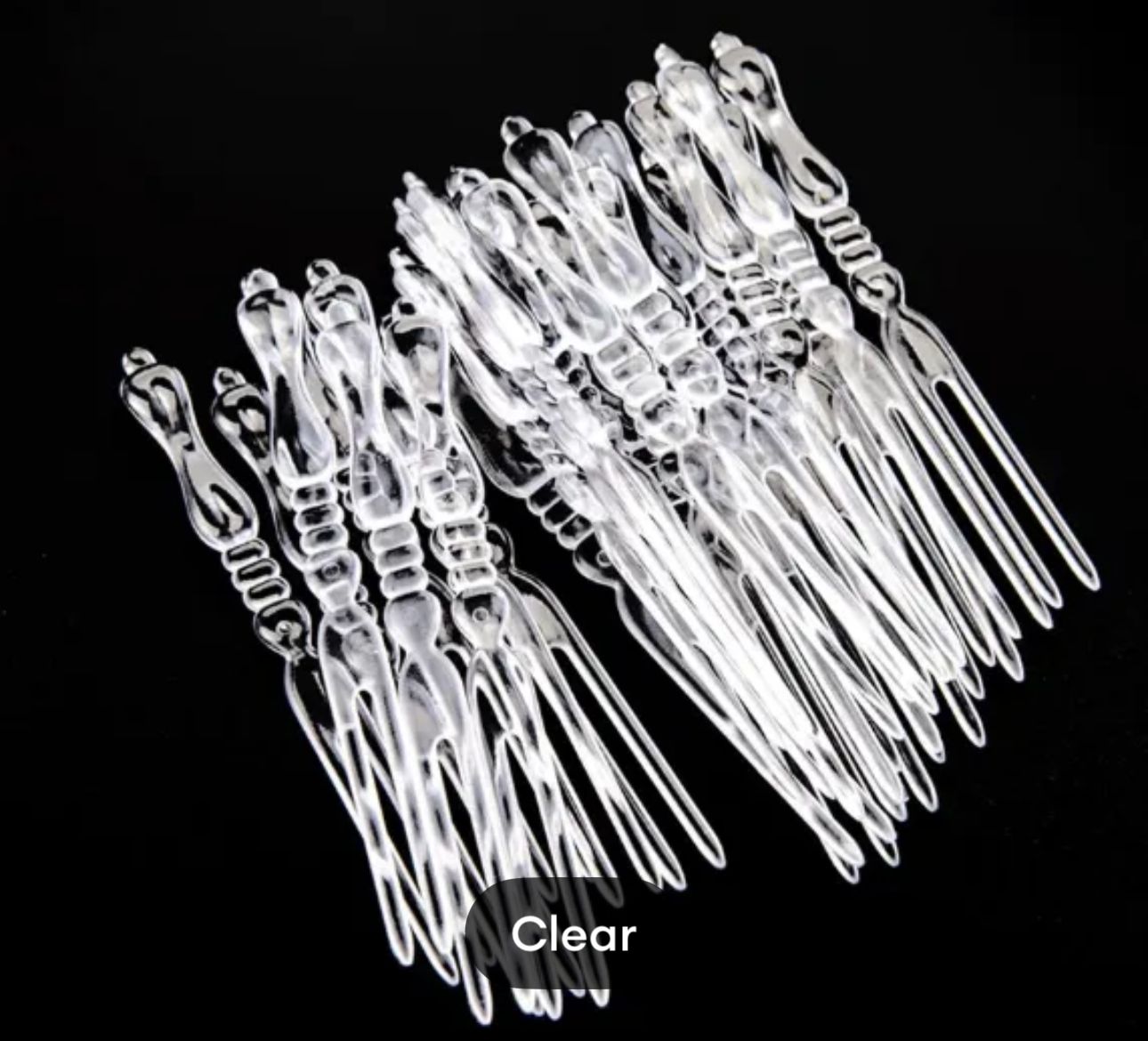50 Pcs Disposible Plastic Transparent Forks