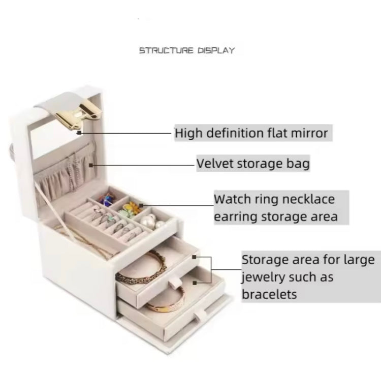 Luxury Three Layer Grid Design Jewellery Organizer