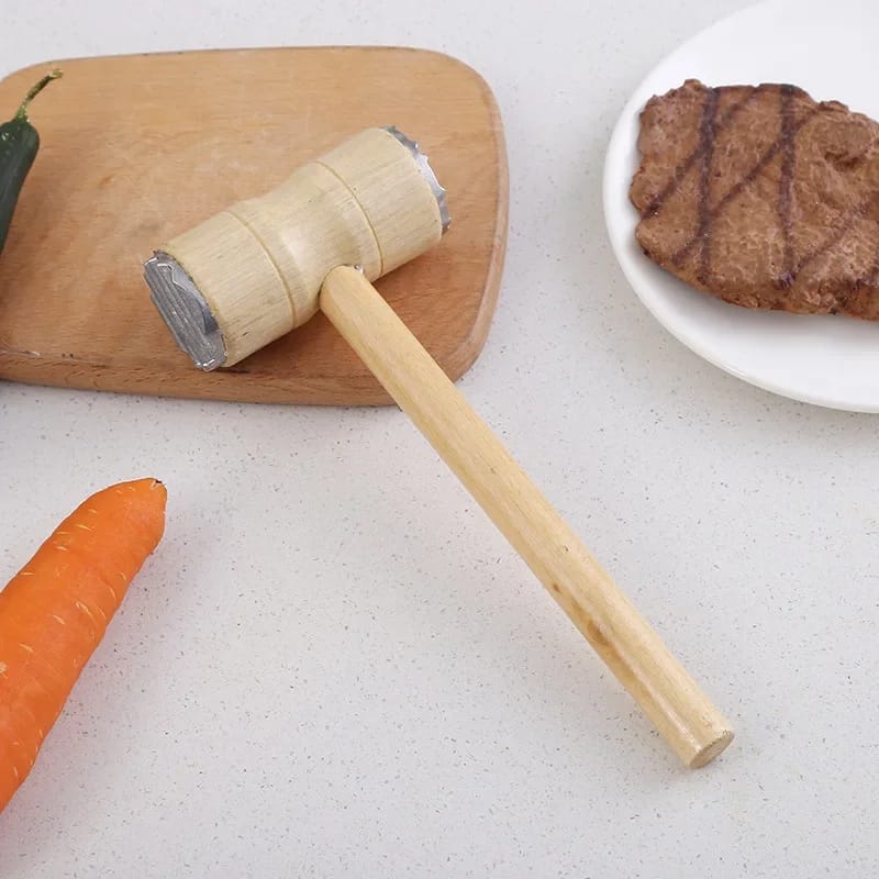 Creative Wooden Double Sided Meat Tenderizer Hammer