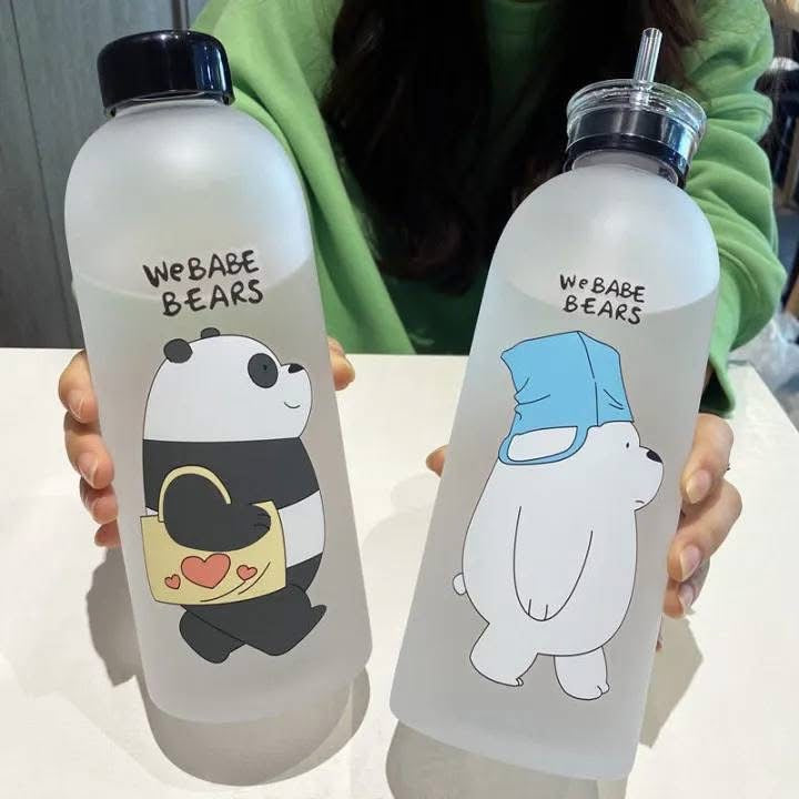 1000ml Cute Water Bottle with Straw