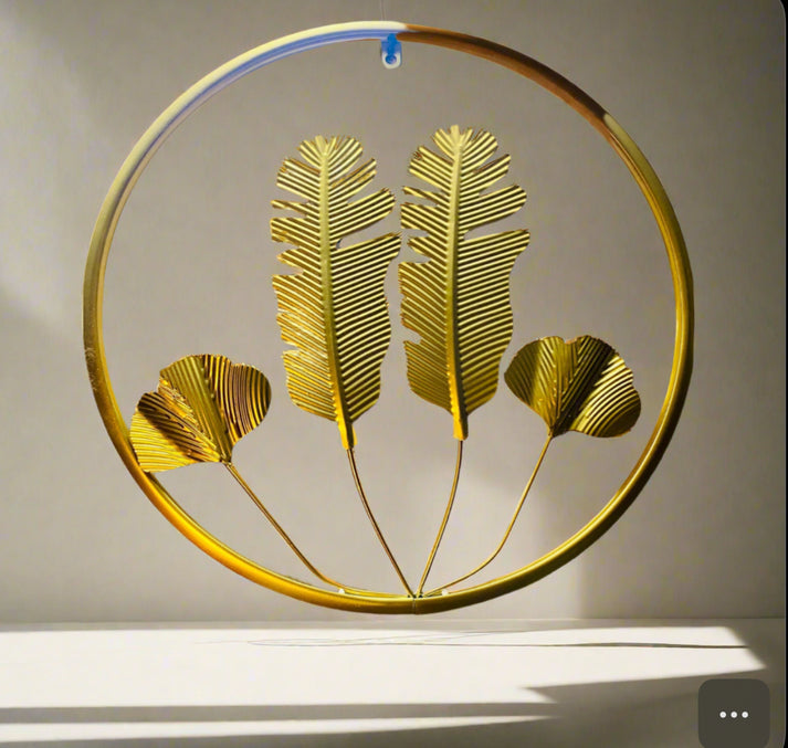 Gold Leaf Metal Wall Motif for Home Decor