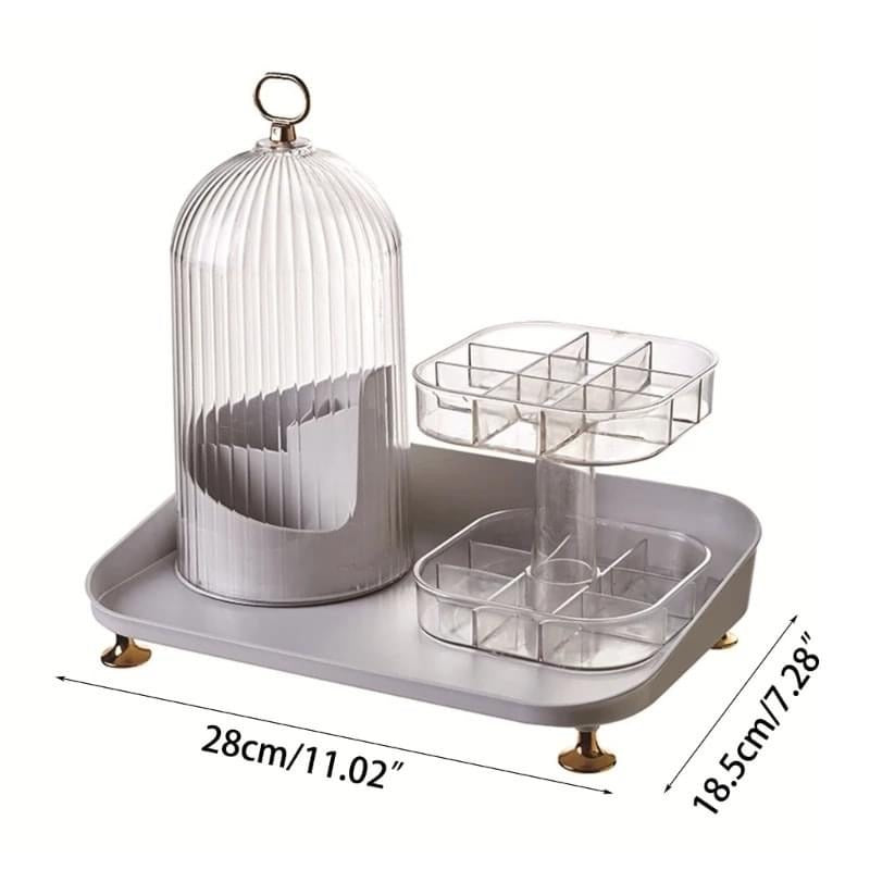 Rotating Cosmetics Brush & Lipstick Organizer