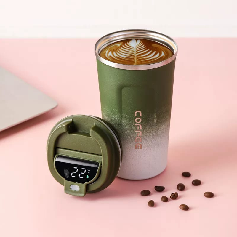 510ml Stainless Steel Insulated Double Shaded Coffee Mug with LED Temperature