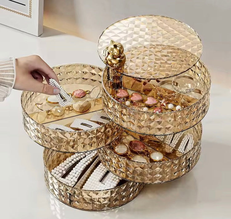 Luxury Acrylic 4 Layer Rotating Jewellery Organizer
