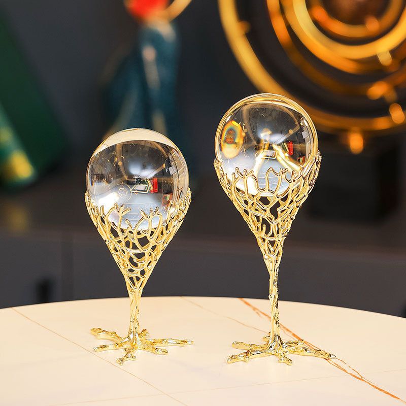 2 Pcs Set of Crystal Balls for Home Decoration