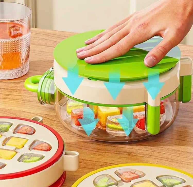 2 in 1 Round Beverage Dispenser and Ice Cuber Maker