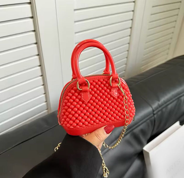 Mini crossbody Fibre Bags for Girls with Long Chain