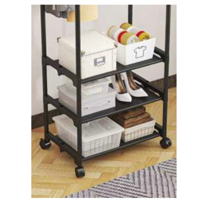 3 Layer Double Pole Clothes Rack with Box Packaging