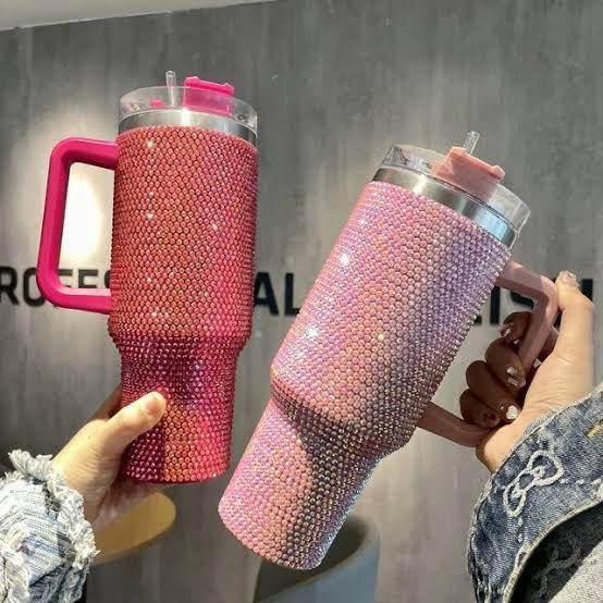40oz Rhinestones Tumbler Stainless Steel Insulated Travel Mug