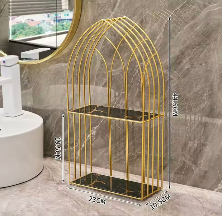 Metal Double Layer Cosmetics Makeup Organizer