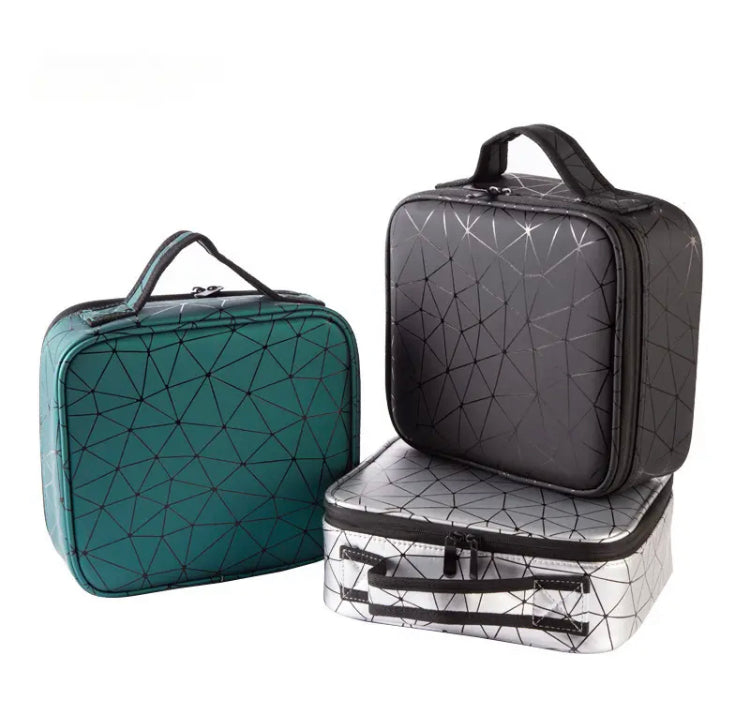 Large Capacity PU Leather Makeup Cosmetics Vanity Bag Waterproof