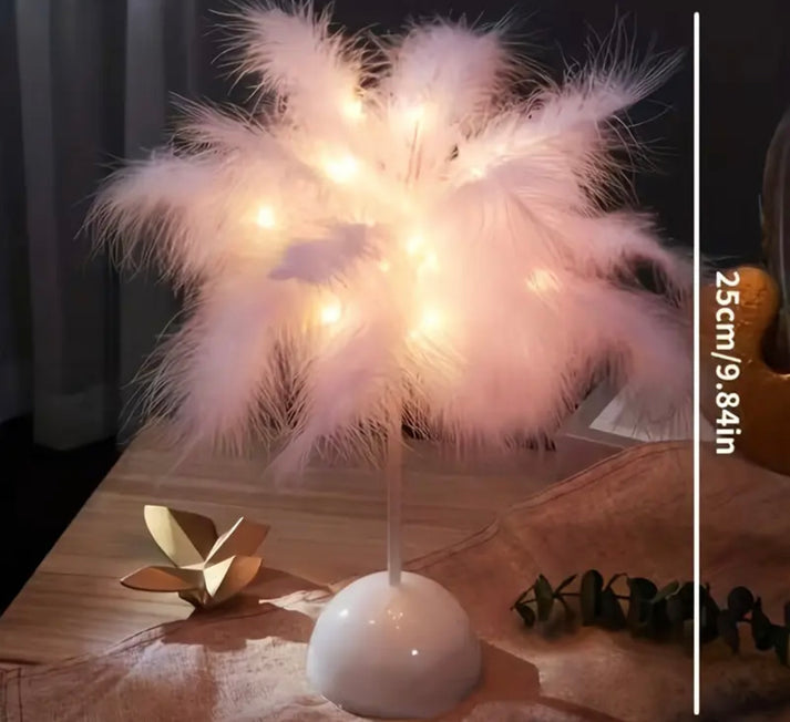 Feather Warm LED Light Table Lamp