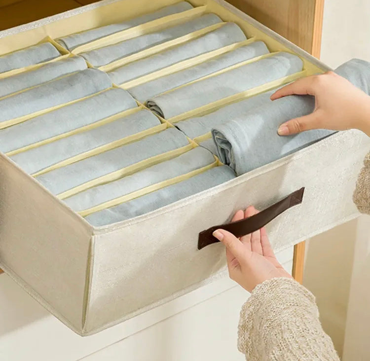 Foldable 16 Grids Drawer Organizer for Jeans & Clothes