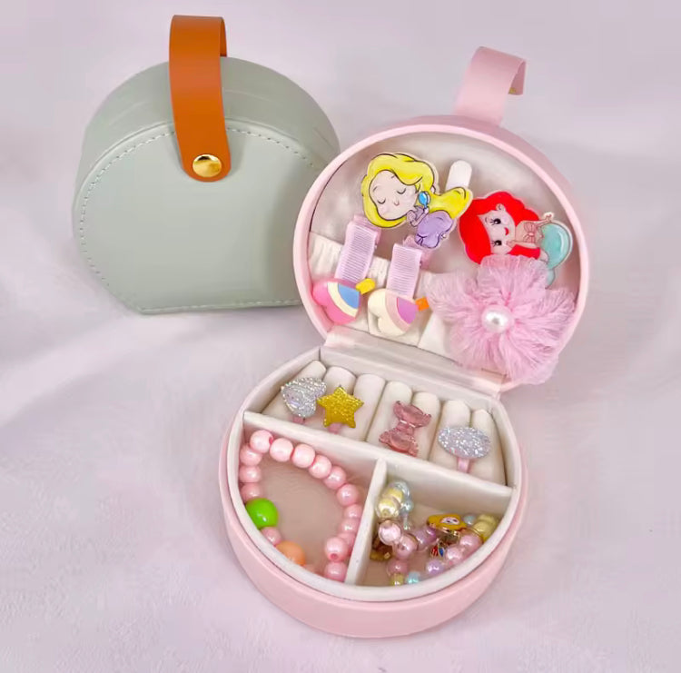 PU Leather Jewellery Case with Button Handle