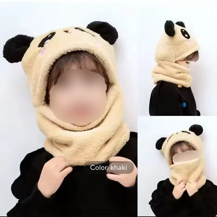Warm Winter Panda Beanie Caps for Kids