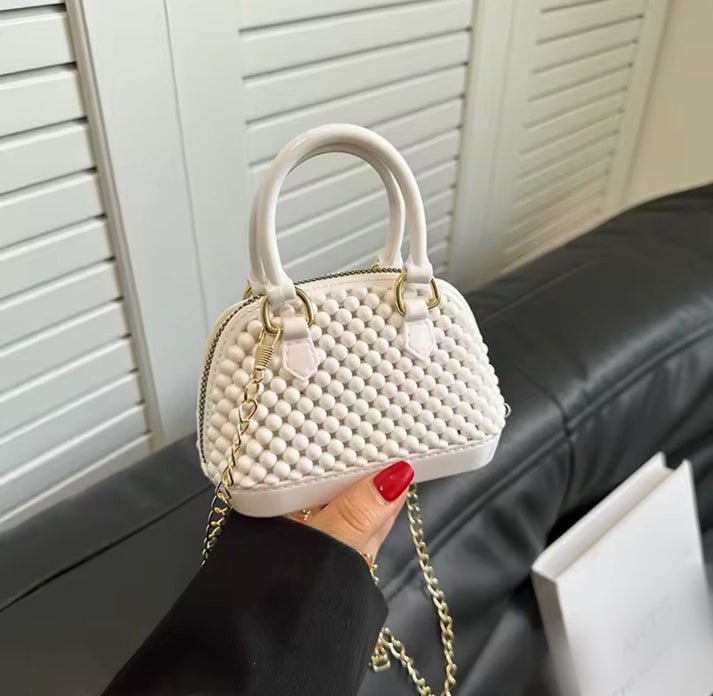 Mini crossbody Fibre Bags for Girls with Long Chain