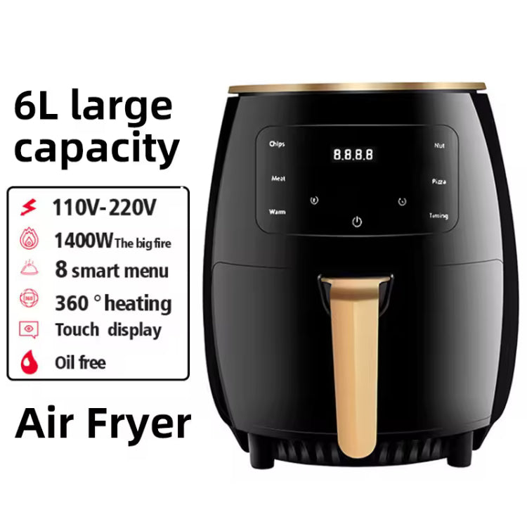 Electric 6 Litres Large Capacity Touch Sensor High Quality Air Fryer