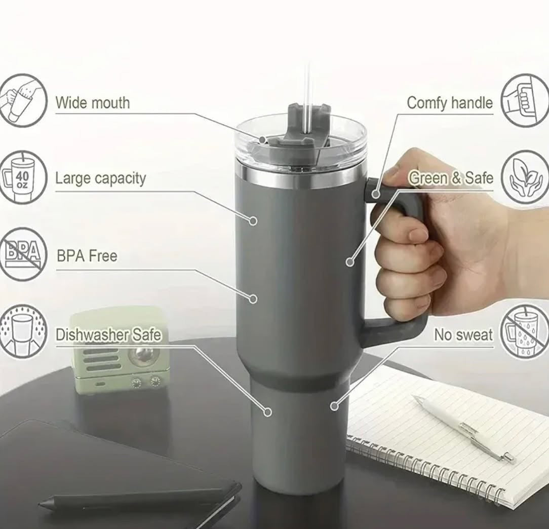 40oz Stainless Steel Vaccum Tumbler Insulated Mug with Straw