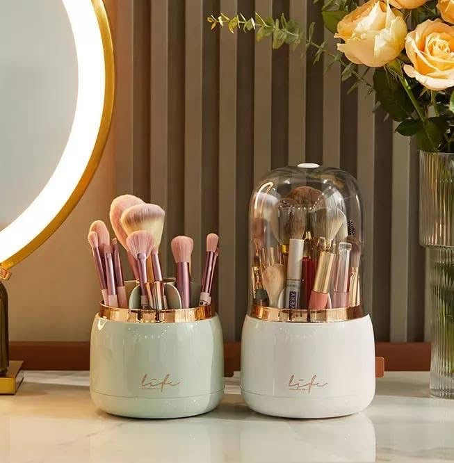Luxury 360 Rotating Brushes Holder with Lid