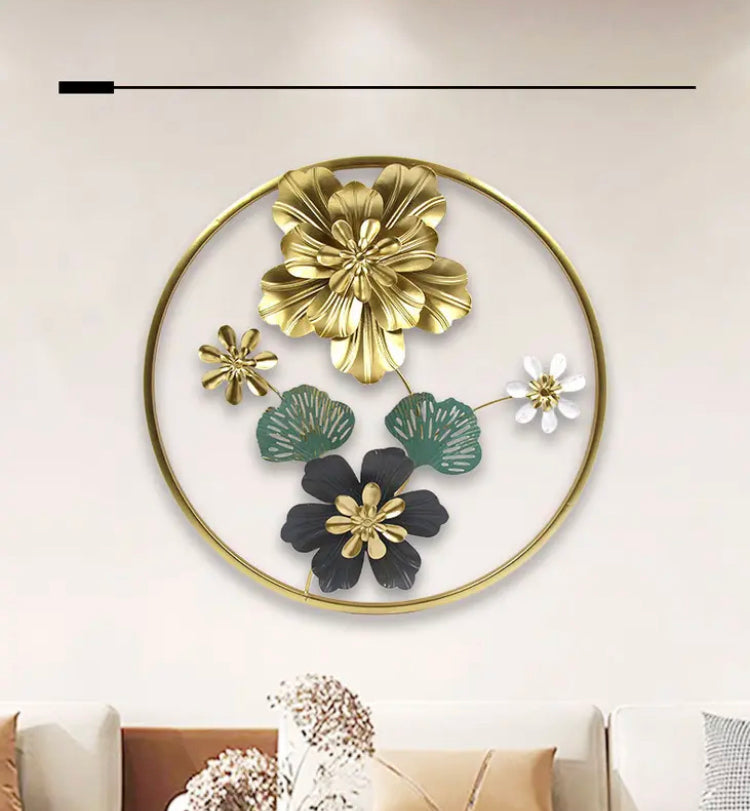 Nordiac Style Round Shape Metal Wall Motif for Home Decor