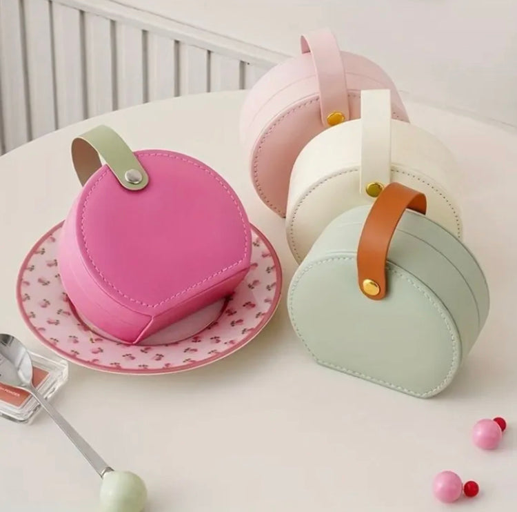 PU Leather Jewellery Case with Button Handle