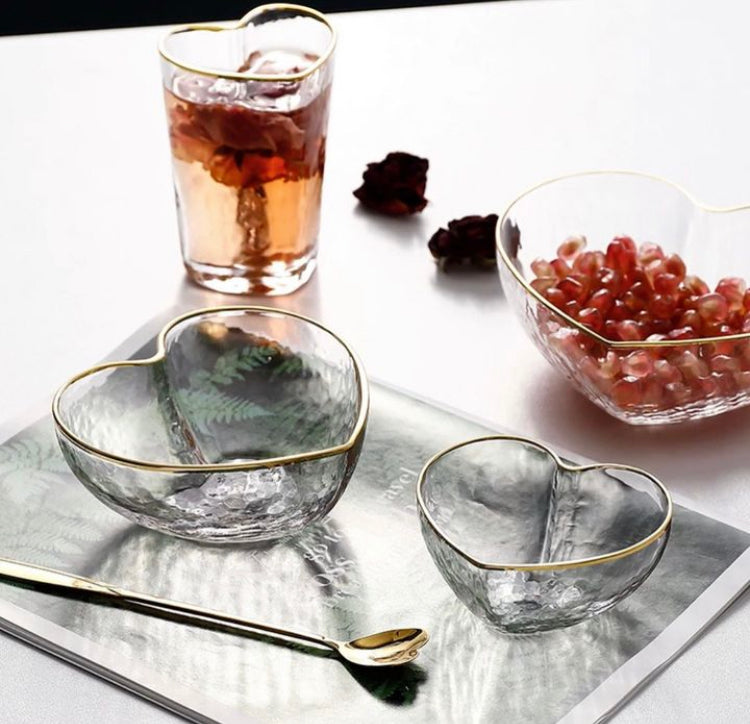 3 Pcs Heart Shape Acrylic Bowls Set
