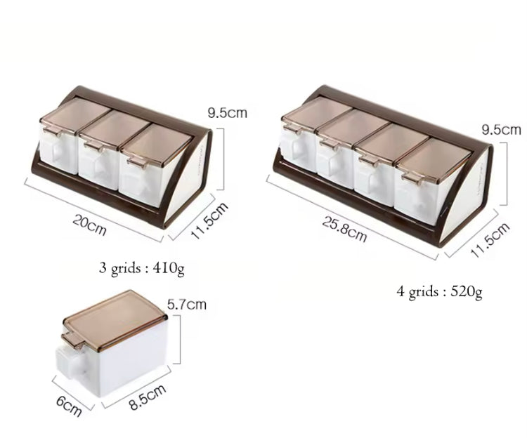 Wall Mounted Four Grids Seasoning Box