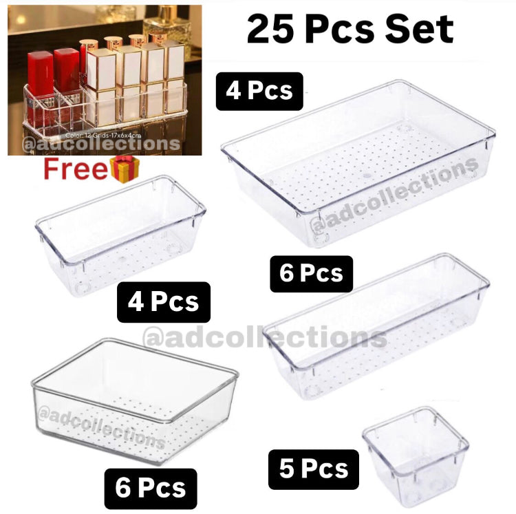 Acrylic Storage Cosmetics Drawer Organizer Boxes