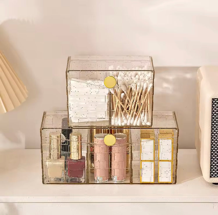 Multi Grids Cosmetics, Cotton Swabs Multipurpose Storage Organizer