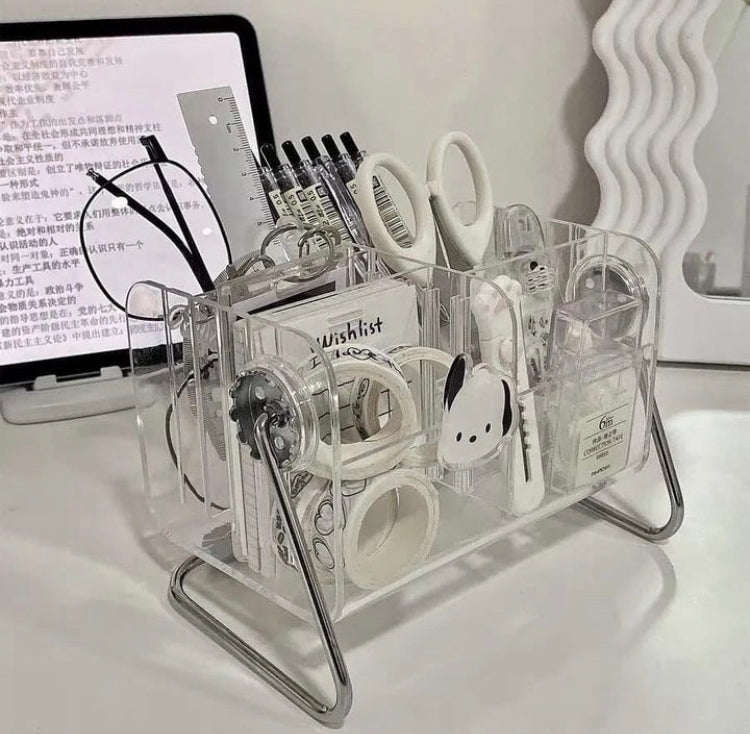 Acrylic 6 Grids Multipurpose Cosmetics Stationary Holder