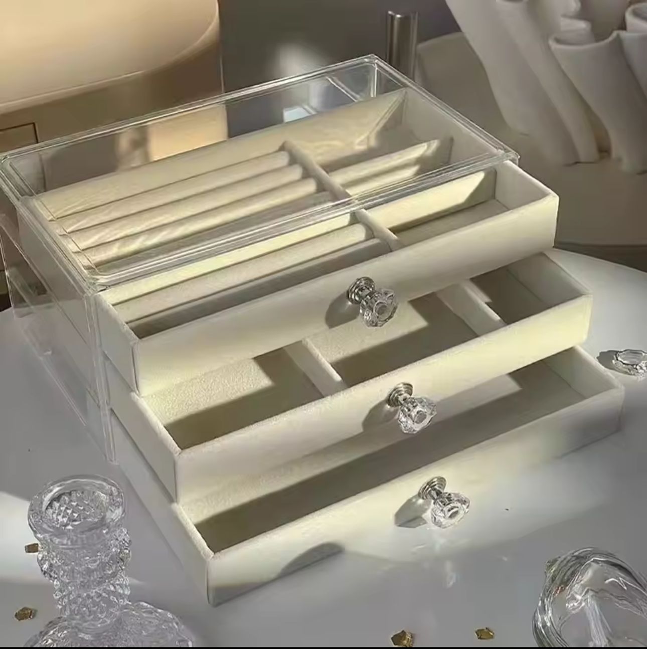 3 Layer Dustproof Jewellery Organizer