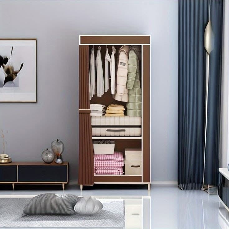 Dustptoof Large Capacity Wardrobe Fabric Floor Standing Multilayer Clothes Hanging